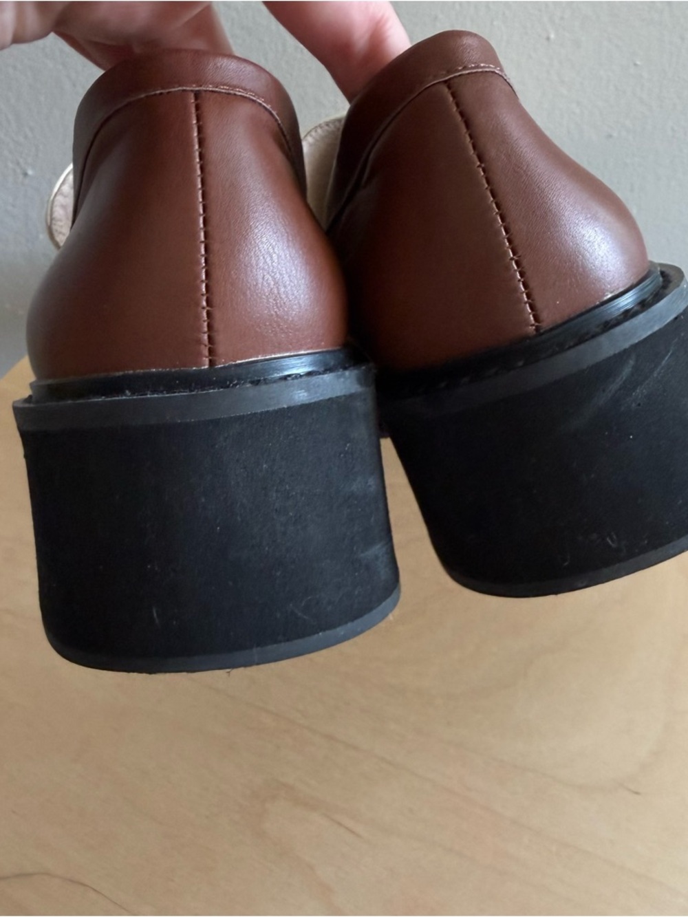 Urban Outfitters Square Toe Platform Penny Loafers Size 9 Two Tone - Picture 7 of 12